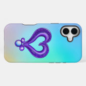 Coque iPhone 16 Plus Joli Cœur Violet (Verso Horizontal)