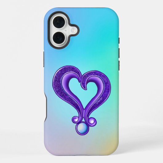 Coque iPhone 16 Plus Joli Cœur Violet (Verso)