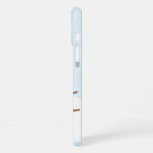 Coque iPhone 16 Plus Joli Oiseau Bleu dans un Arbre en Fleurs Monogramm (Côté gauche)