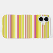 Coque iPhone 16 Plus Jolies rayures blanches jaunes (Verso Horizontal)