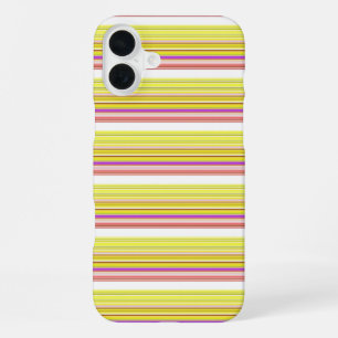 Coque iPhone 16 Plus Jolies rayures blanches jaunes