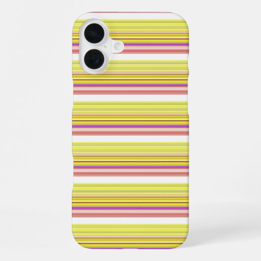 Coque iPhone 16 Plus Jolies rayures blanches jaunes (Verso)