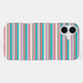 Coque iPhone 16 Plus Jolies rayures grises aqua (Verso Horizontal)