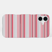 Coque iPhone 16 Plus Jolies rayures grises rouges (Verso Horizontal)