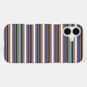 Coque iPhone 16 Plus Jolies rayures noir bleu (Verso Horizontal)