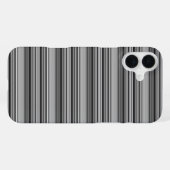 Coque iPhone 16 Plus Jolies rayures noir gris  (Verso Horizontal)