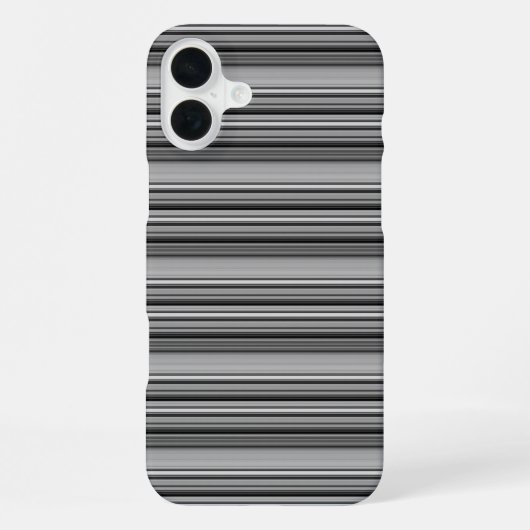 Coque iPhone 16 Plus Jolies rayures noir gris  (Verso)