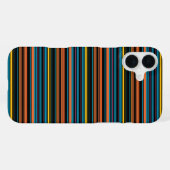 Coque iPhone 16 Plus Jolies rayures noires bleues (Verso Horizontal)