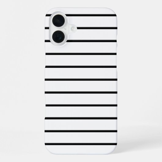Coque iPhone 16 Plus Jolies rayures noires et blanches (Verso)