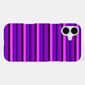 Coque iPhone 16 Plus Jolies rayures noires violettes chaudes (Verso Horizontal)