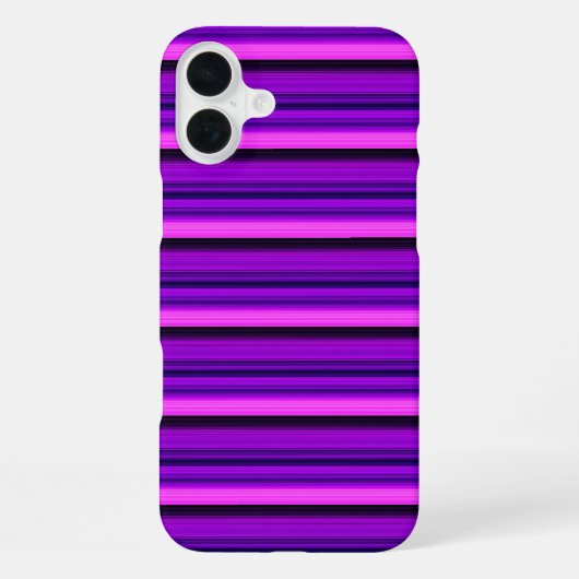 Coque iPhone 16 Plus Jolies rayures noires violettes chaudes (Verso)