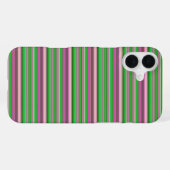 Coque iPhone 16 Plus Jolies rayures vert violet (Verso Horizontal)