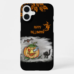 Coque iPhone 16 Plus Joyeux Halloween avec le Citrouille de chaume de c