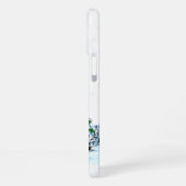 Coque iPhone 16 Plus Joyeux Noël ! Snowman avec chat et chiot (Côté gauche)