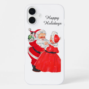 Coque iPhone 16 Plus Joyeux Noël vintage Santa Mme Claus