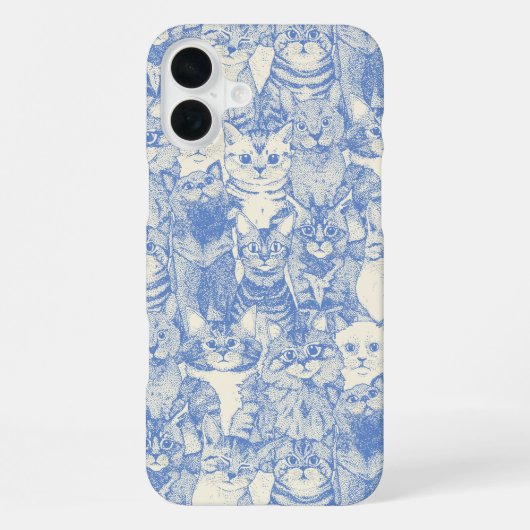 Coque iPhone 16 Plus juste des chatons bleus (Verso)