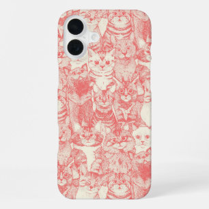 Coque iPhone 16 Plus juste des chatons corail rose