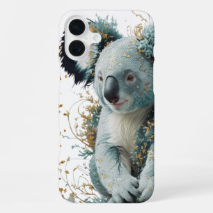 Coque iPhone 16 Plus Koala Fleur Dorée