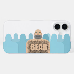 Coque iPhone 16 Plus La carte musclée et chauve de l'ours stylisé de Sl