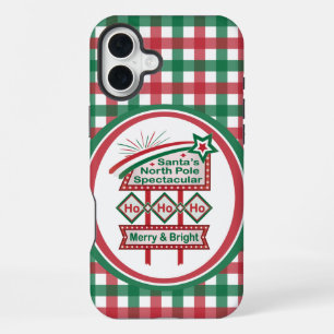 Coque iPhone 16 Plus La guirlande rétro de Santa – Ho Ho Ho Joyeux et L