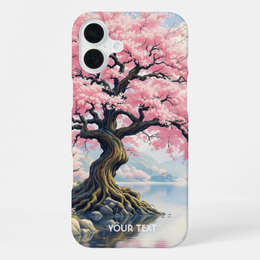 Coque iPhone 16 Plus Lacs de temples Fantasy Sakura (Verso)