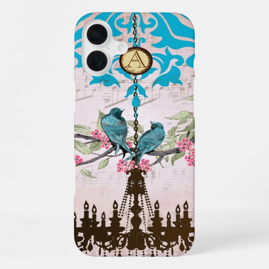 Coque iPhone 16 Plus Lanterne iPhone Fleur de Cerisier Monogramme Oisea (Verso)