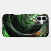 Coque iPhone 16 Plus L'art Abstrait vert du monde entier (Verso Horizontal)
