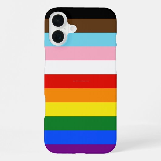 Coque iPhone 16 Plus Le drapeau de fierté à onze bandes de SlipperyJoe' (Verso)