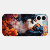 Coque iPhone 16 Plus Le roi Cavalier Charles Spaniel en fleurs (Verso Horizontal)