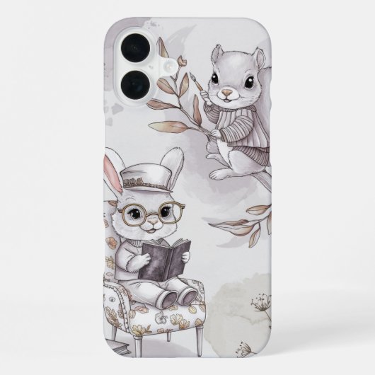 Coque iPhone 16 Plus Les amis de la forêt à l'étude (Verso)