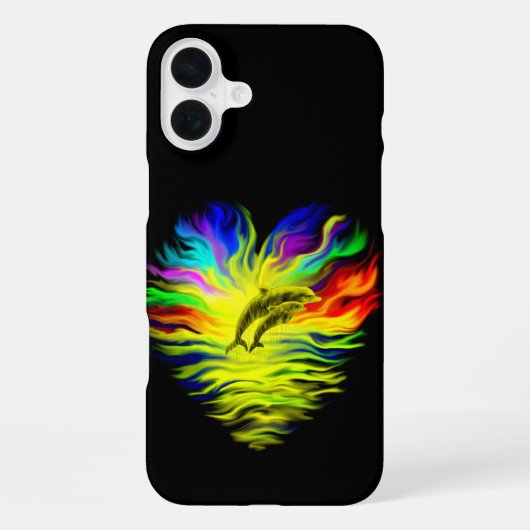 Coque iPhone 16 Plus Les dauphins sous le soleil (Verso)