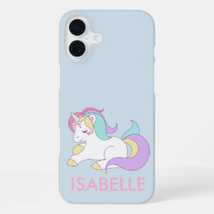 Coque iPhone 16 Plus Licorne arc-en-ciel équestre mignonne