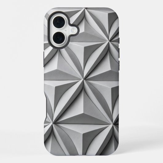 Coque iPhone 16 Plus Lignes d'intersection pliées d'origami Abstrait (Verso)