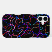 Coque iPhone 16 Plus Lignes multicolores néon (Verso Horizontal)