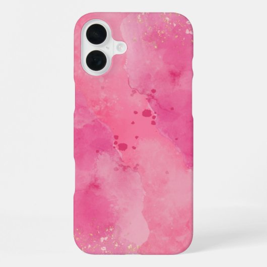 Coque iPhone 16 Plus Linktree Aquarelle Rose | (Verso)