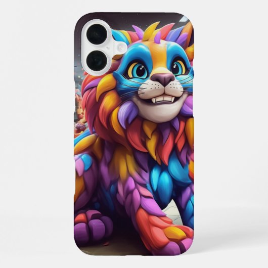 Coque iPhone 16 Plus Lion Coloré (Verso)