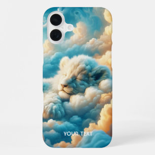Coque iPhone 16 Plus Lionceau bébé nuages Fantaisie Mignon