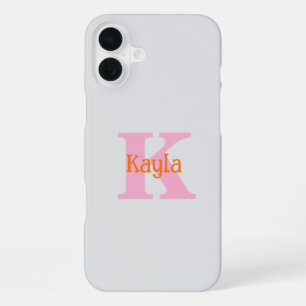 Coque iPhone 16 Plus Lumière orange rose gris clair gris couleur person
