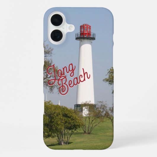 Coque iPhone 16 Plus Lumières guides : Sérénité du phare de Long Beach (Verso)