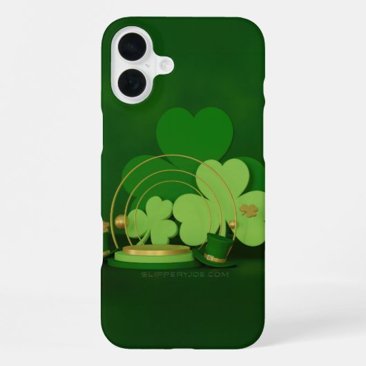 Coque iPhone 16 Plus Lutins de thème Saint-Patrick de SlipperyJoe's (Verso)