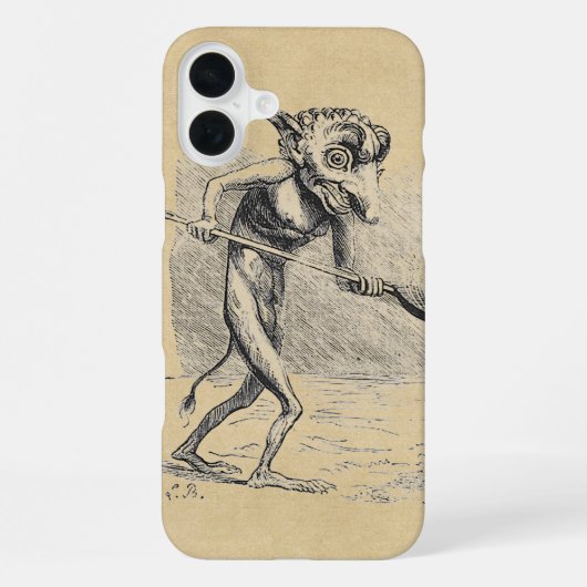 Coque iPhone 16 Plus Lutrin médiéval remue le chaudron (Verso)