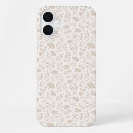 Coque iPhone 16 Plus Luxury Minimal Botanical Pattern (Verso)