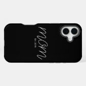 Coque iPhone 16 Plus Maman noire script établi (Verso Horizontal)