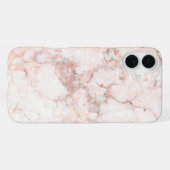 Coque iPhone 16 Plus Marbre blanc rose (Verso Horizontal)