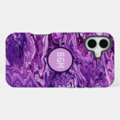 Coque iPhone 16 Plus Marbre fondu d'améthyste foncée (Verso Horizontal)