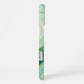 Coque iPhone 16 Plus Marbre Luxueux Vert et Or (Côté droit)