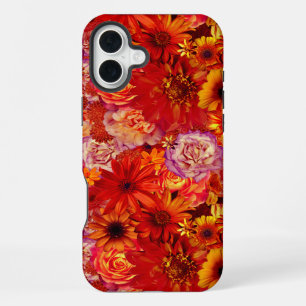 Coque iPhone 16 Plus Marguerites d'un rouge ardent riches de bouquet