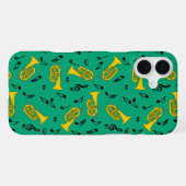 Coque iPhone 16 Plus Marquage Baritone Notes musicales Clés Treble (Verso Horizontal)
