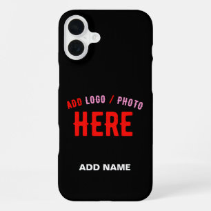 COQUE iPhone 16 PLUS MARQUE ÉLÉGANT MODERNE PERSONNALISABLE NOIR VERIFI