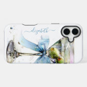 Coque iPhone 16 Plus Martini Élégant Monogrammé (Verso Horizontal)